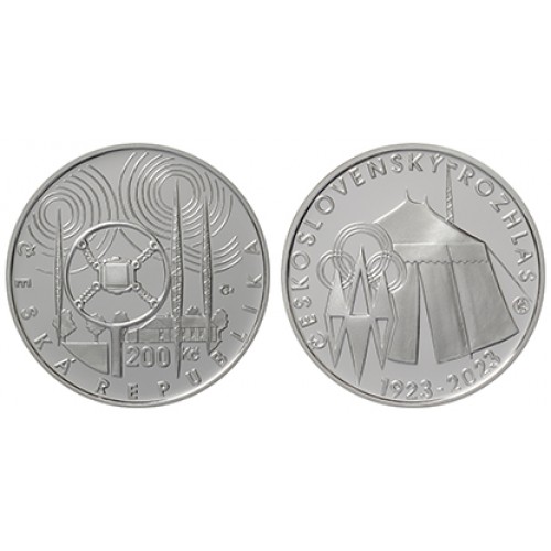Stříbrná pamětní mince 200 Kč čs.rozhlas